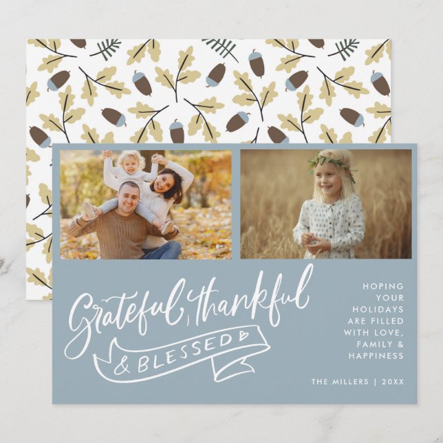 Blessed Family Photo Christmas Holiday (Front/Back)