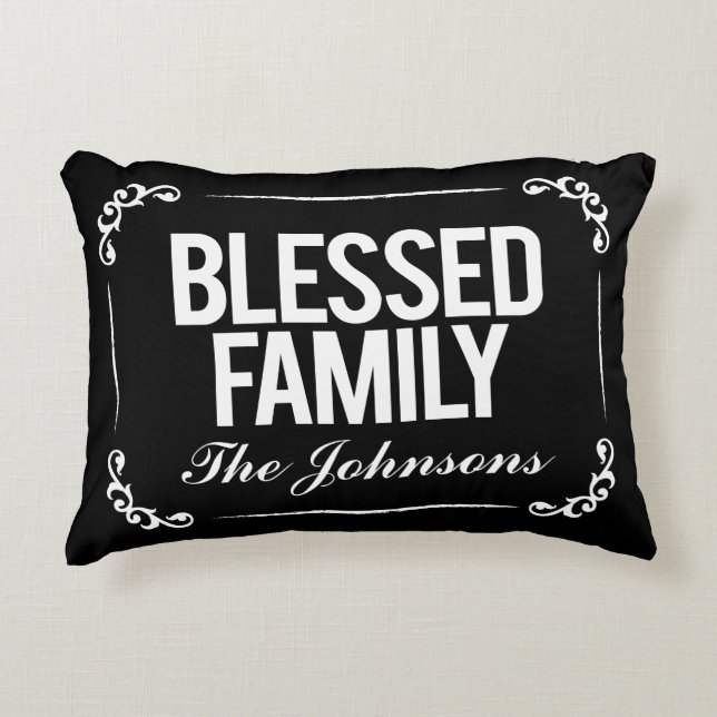 Blessed Family Pillow with Scripture (Front)