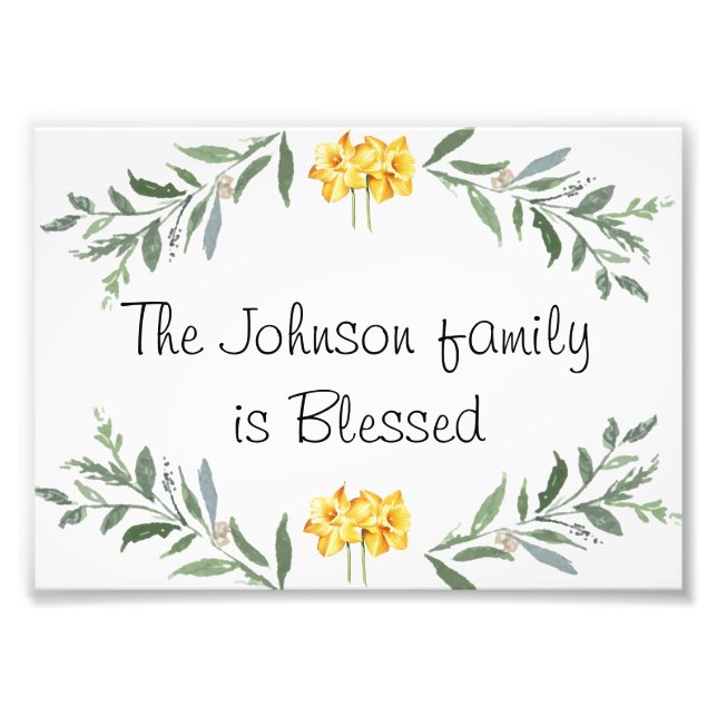 Blessed family Poster personalised (Front)