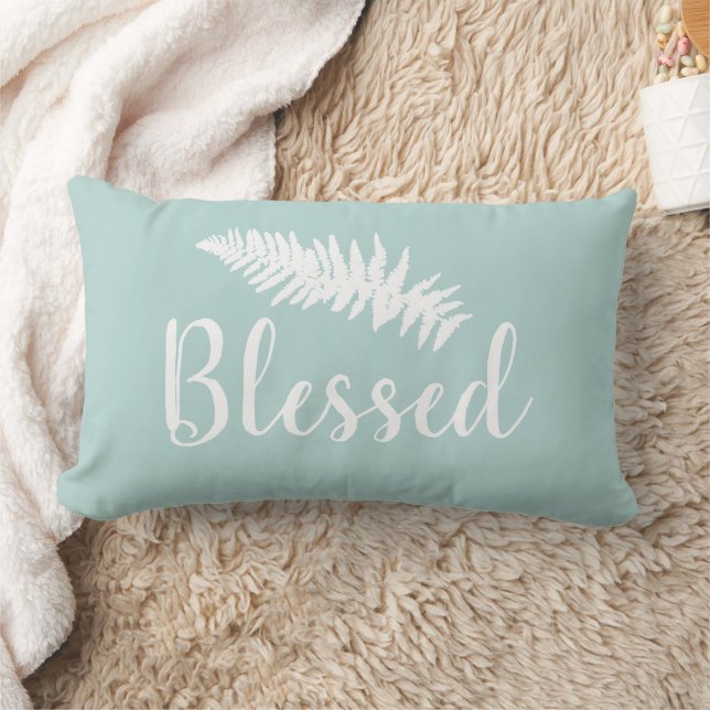 Blessed Fern Plant Leaf Throw Pillow (Blanket)