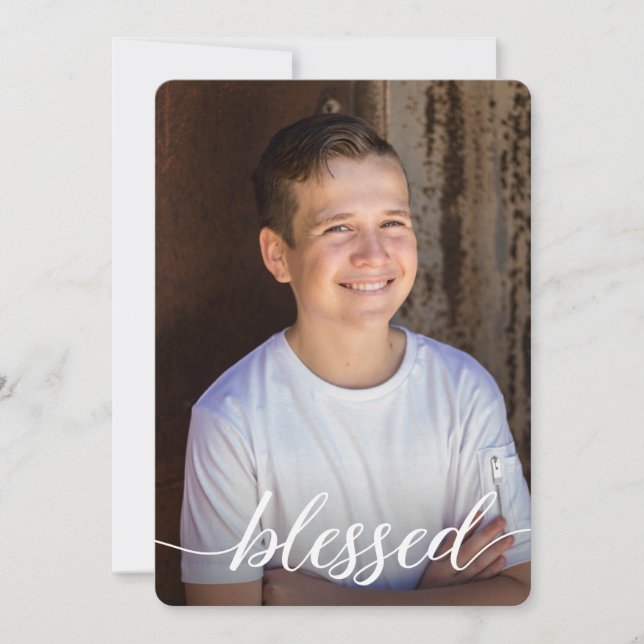 Blessed First Holy Communion Boy Photo Thank you (Front)