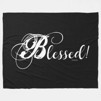 Blessed! Fleece Blanket (Black/White)