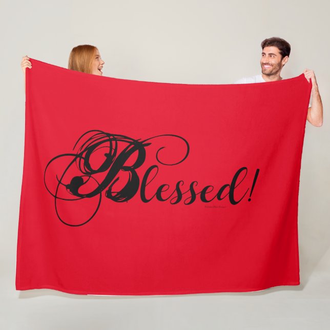 Blessed! Fleece Blanket (Red) (In Situ)