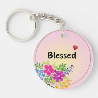 Blessed Floral Keychain – Inspirational Gift