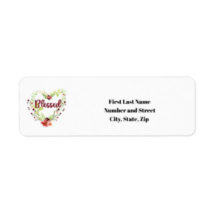 Blessed Floral Return Address Labels