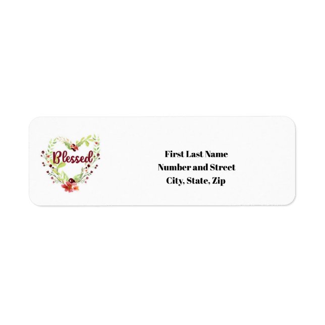 Blessed Floral Return Address Labels (Front)