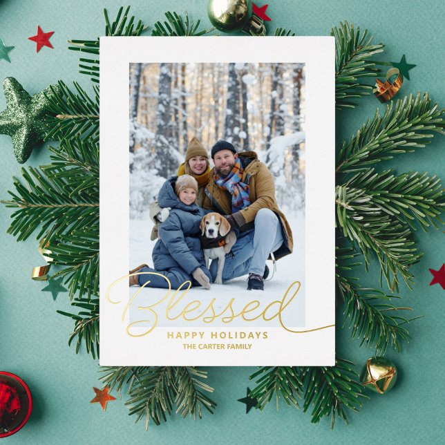 Blessed Foil Holiday Card (Creator Uploaded)
