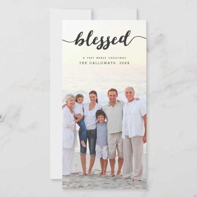 Blessed | Full Photo Holiday Photo Card (Front)