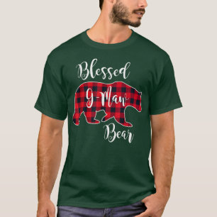 Blessed G-Maw Bear Red Buffalo Check Plaid Fun Gra T-Shirt