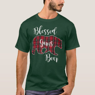 Blessed Gams Bear Red Tartan Plaid Grandma Gift Pr T-Shirt