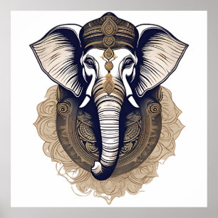 Blessed Ganesha: The Elephant God of Wisdom Poster