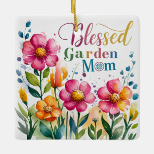 Blessed Garden Mum beautifully designed Ceramic Ornament