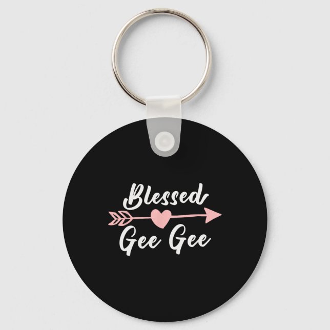 Blessed Gee-gee Arrow Heart Love Cute Funny Geegee Key Ring (Front)