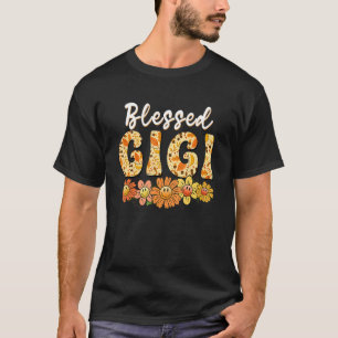 Blessed Gigi Autumn Fall Vintage Retro Groovy Flow T-Shirt