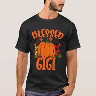 Blessed gigi Pumpkin Leopard Thankful Grateful Wom T-Shirt