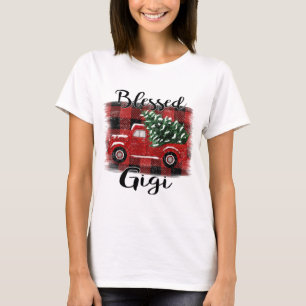 Blessed Gigi Red Truck Vintage Christmas Tree T-Shirt