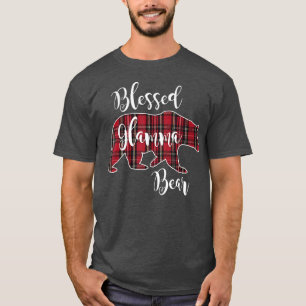 Blessed Glamma Bear Red Tartan Plaid Grandma Gift T-Shirt