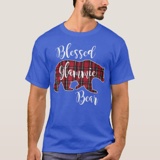 Blessed Glammie Bear Red Tartan Plaid Grandma Gift T-Shirt
