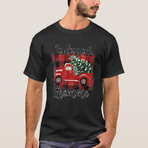 Blessed Gramma Red Truck Vintage Christmas Tree T-Shirt