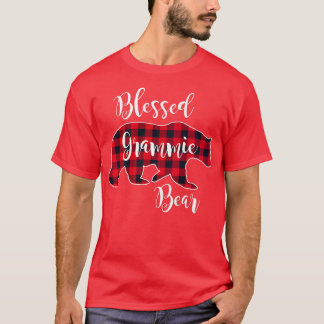 Blessed Grammie Bear Red Buffalo Check Plaid Grand T-Shirt