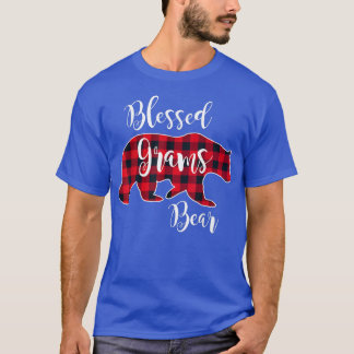 Blessed Grams Bear Red Buffalo Check Plaid Fun Gra T-Shirt