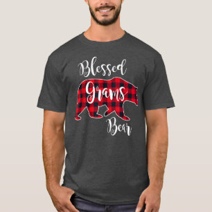 Blessed Grams Bear Red Buffalo Check Plaid Fun Gra T-Shirt