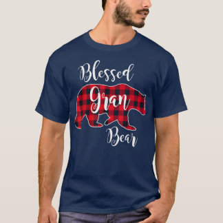 Blessed Gran Bear Red Buffalo Check Plaid Fun Gran T-Shirt