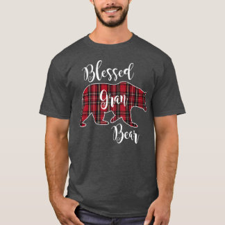 Blessed Gran Bear Red Tartan Plaid Grandma Gift 93 T-Shirt