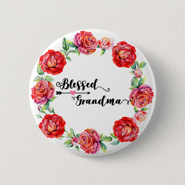 Blessed Grandma 6 Cm Round Badge (Front)