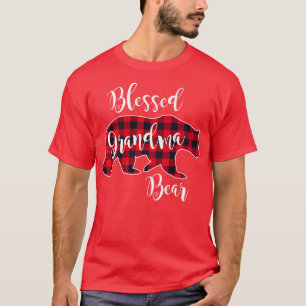 Blessed Grandma Bear Red Buffalo Check Plaid Grand T-Shirt