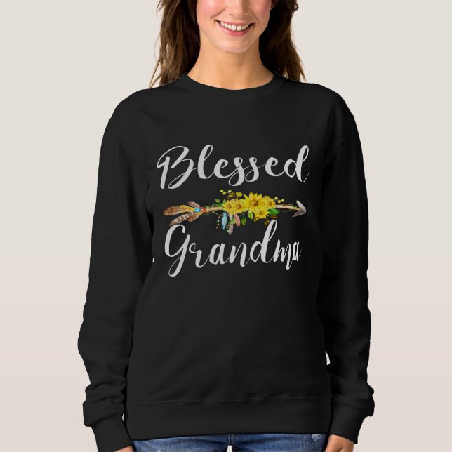 Blessed Grandma  For Women Cute Mother s Day Sweatshirt (Front)