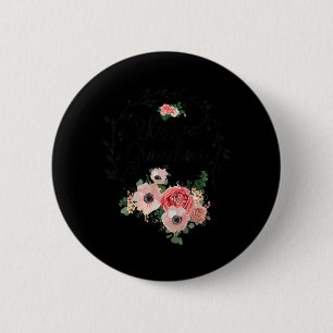 Blessed Grandma For Women Flower Decor Grandma 6 Cm Round Badge