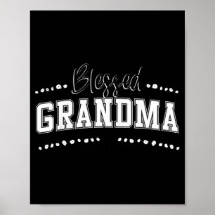 Blessed Grandma Heather Sugar Plum Christian Cross Poster