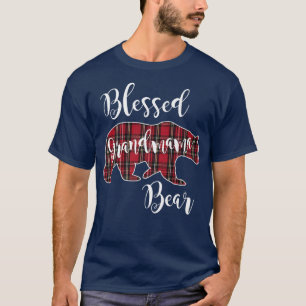 Blessed Grandmama Bear Red Tartan Plaid Grandma Gi T-Shirt