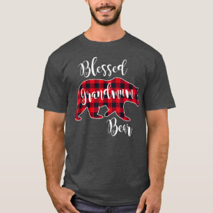 Blessed Grandmum Bear Red Buffalo Check Plaid Gran T-Shirt