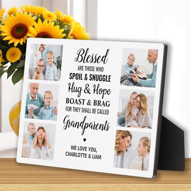 Blessed Grandparents Personalised 6 Photo Collage Plaque (Creator Uploaded)