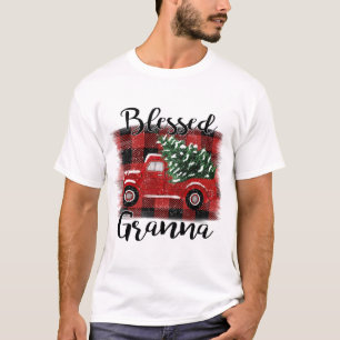 Blessed Granna Red Truck Vintage Christmas Tree T-Shirt