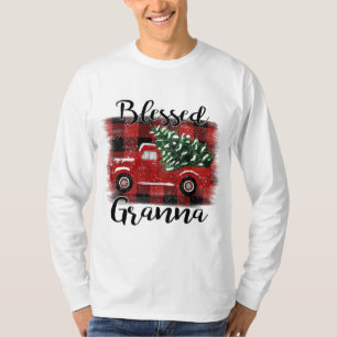 Blessed Granna Red Truck Vintage Christmas Tree T-Shirt