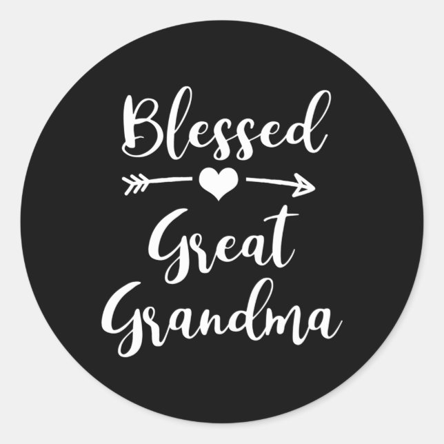 Blessed Great Grandma He Arrow Great Grandma Classic Round Sticker (Front)