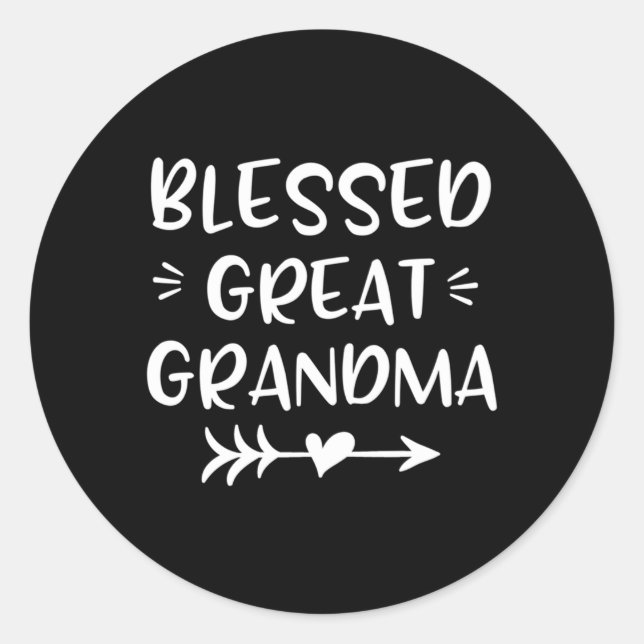 Blessed Great Grandma He Arrow S Classic Round Sticker (Front)