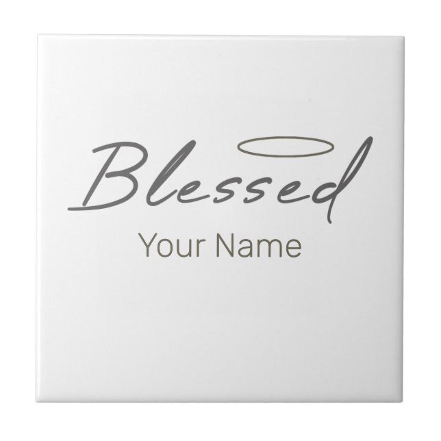 Blessed Halo Religious Design For Christian Gift Ceramic Tile (Front)