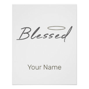 Blessed Halo Religious Design For Christian Gift Poster