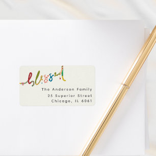 Blessed handpainted Christmas Address Label