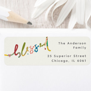 Blessed handpainted Christmas Return Address Label