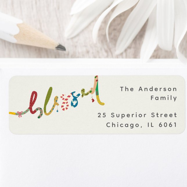 Blessed handpainted Christmas Return Address Label (Creator Uploaded)