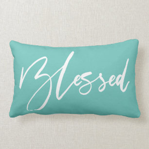 Blessed Handwritten Typography Lumbar Cushion