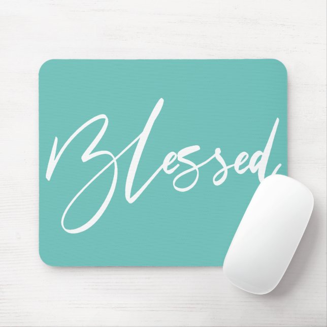 Blessed Handwritten Typography Mouse Pad (With Mouse)
