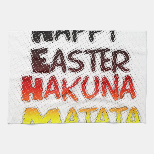 Blessed Happy Easter Hakuna Matata Holiday Season Tea Towel (Horizontal)