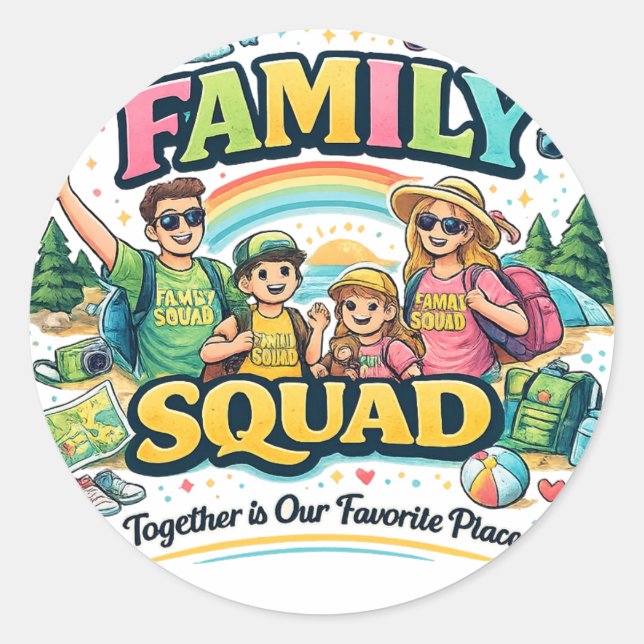 Blessed, Happy & Lucky Together Classic Round Sticker (Front)