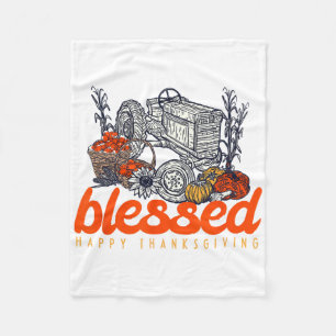 Blessed Happy Thanksgiving Men Women Fleece Blanket